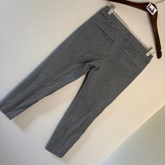 Old Navy Black White Gingham Tapered Dress Pants Pixie Mid-rise Grunge Retro - Picture 13 of 14